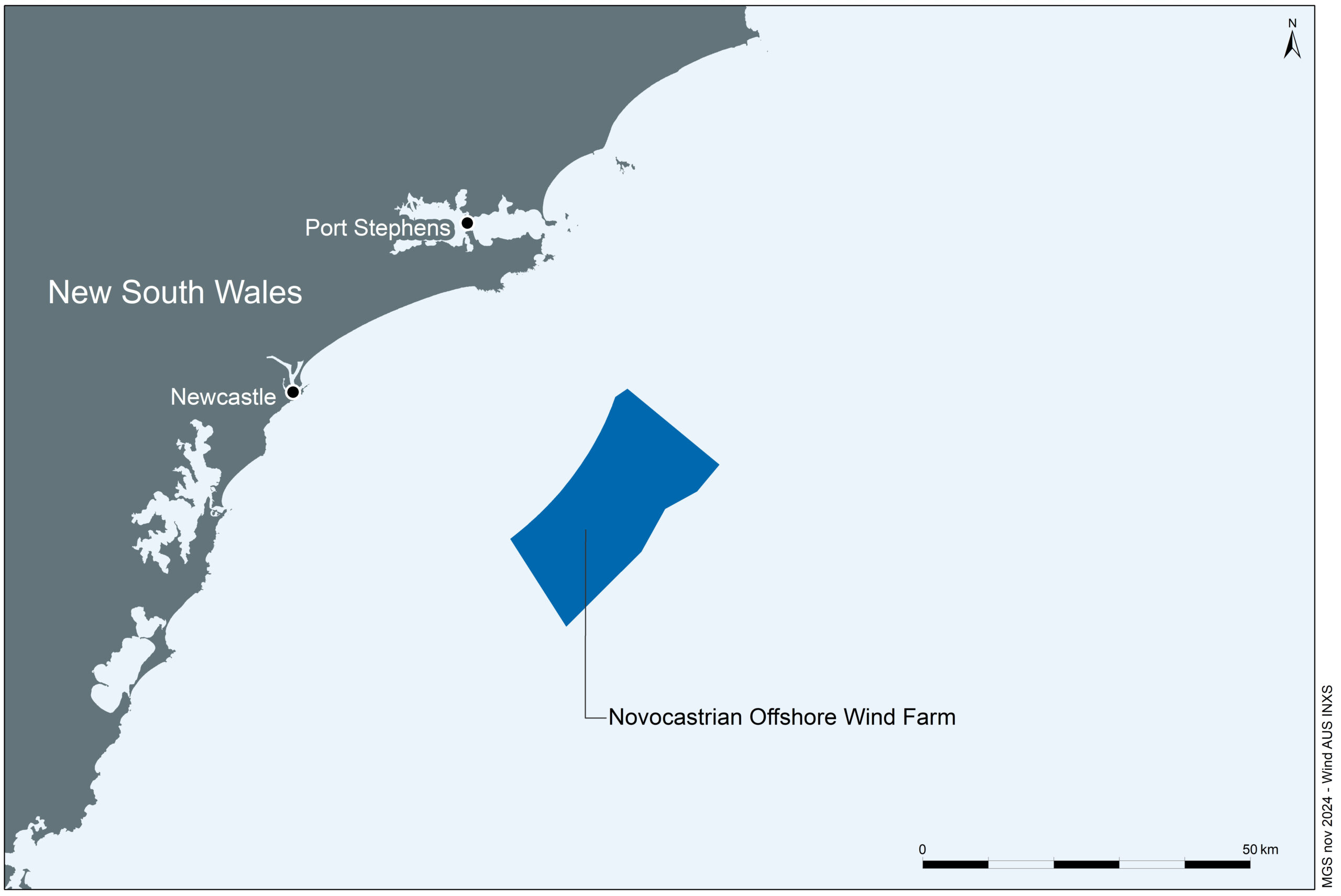 Novacastrian Offshore Wind Farm map